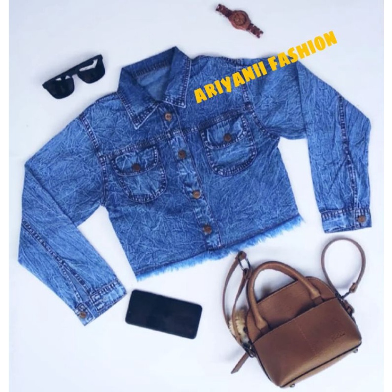 JAKET JEANS WANITA Rawis DENIM CHANMI CROP JINS JACKET MURAH KOREAN STYLE CEWE ORIGINAL GIRLS REPUBLIC