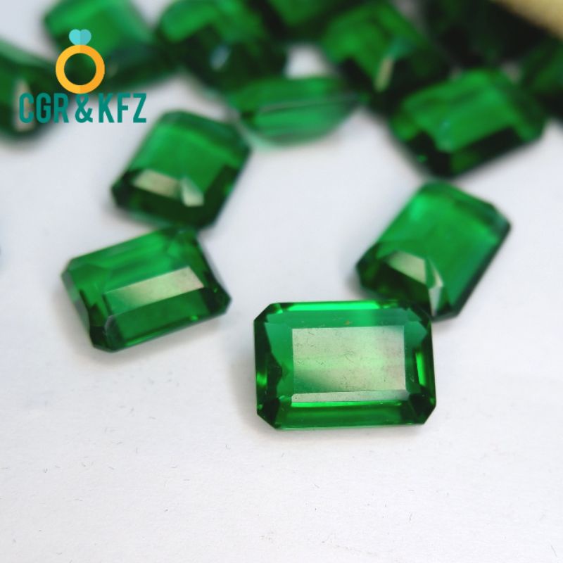 Permata Jambrut Zambia Syntetic Emerald Shape