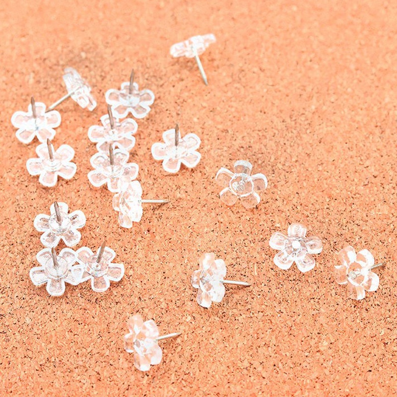 100 Pcs Transparent Flower Small Nail Photo Wall Decoration Fixing Tool