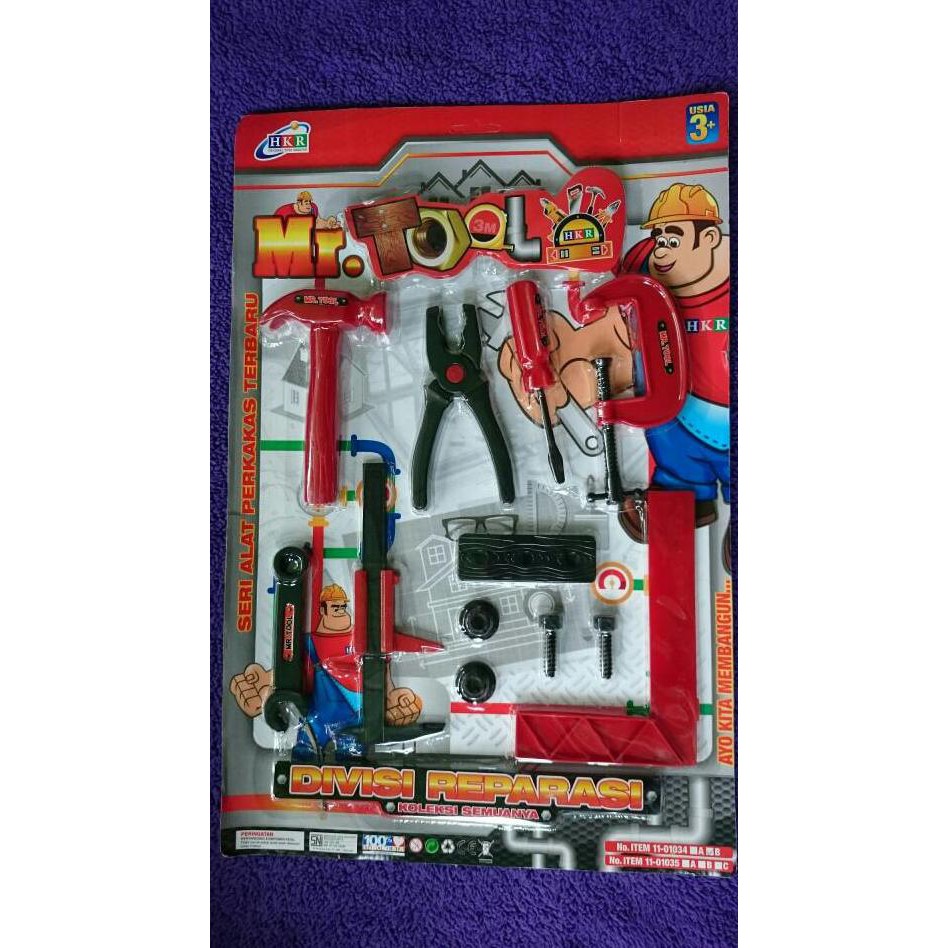 Tools set besar - mainan anak - alat bangunan bengkel - mainan murah