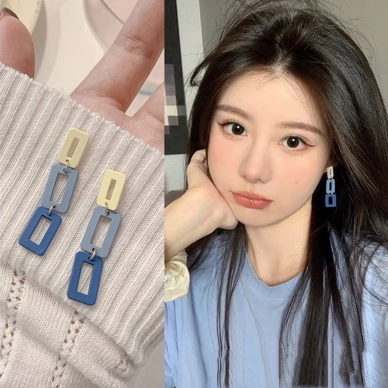 Anting Stud S925 Silver Bentuk Kartun Asimetris Gaya Korea Untuk Aksesoris Perhiasan