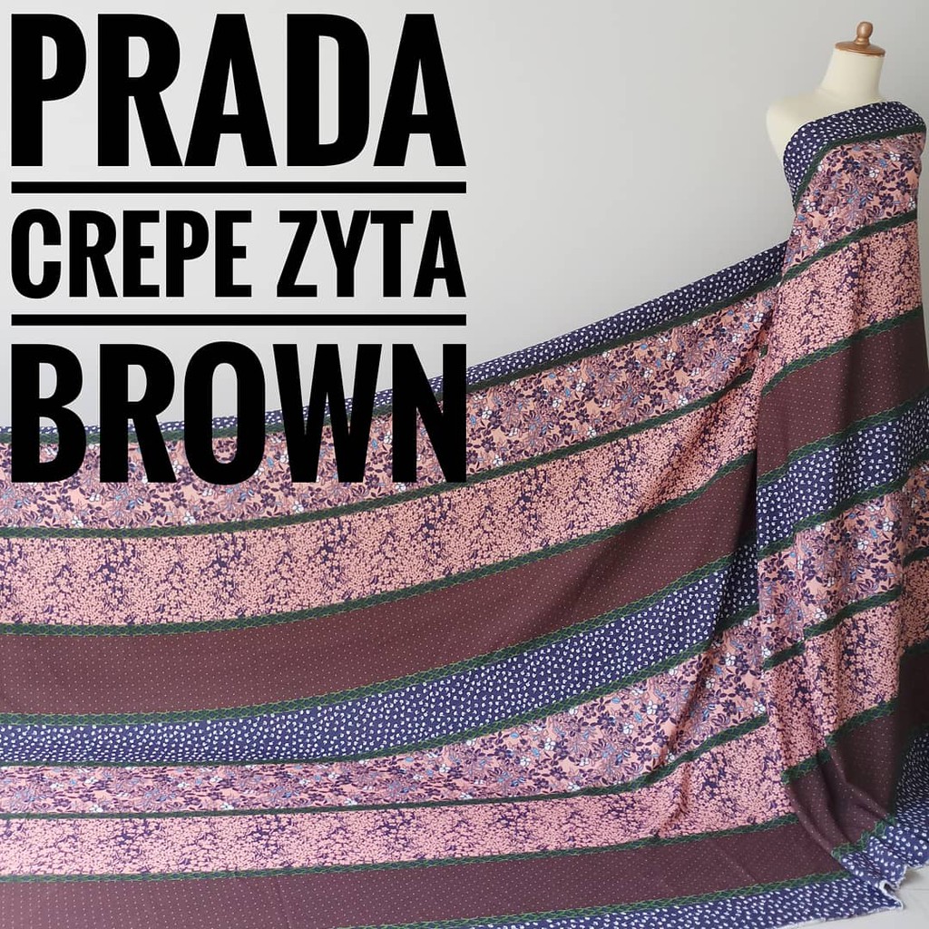 Kain Meteran Prada Crepe Zyta Brown (0.5M)