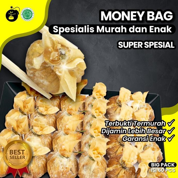 

Suplier Dimsum ekado isi 60 pcs- Dim sum Money Bag Frozen Halal