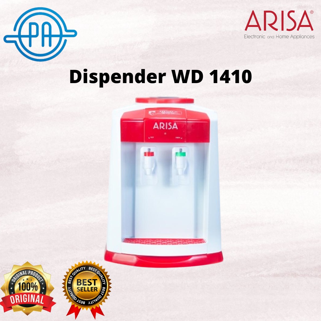 ARISA WD-1410P WD 1410P Dispenser Meja 2 Kran Panas Dan Normal.