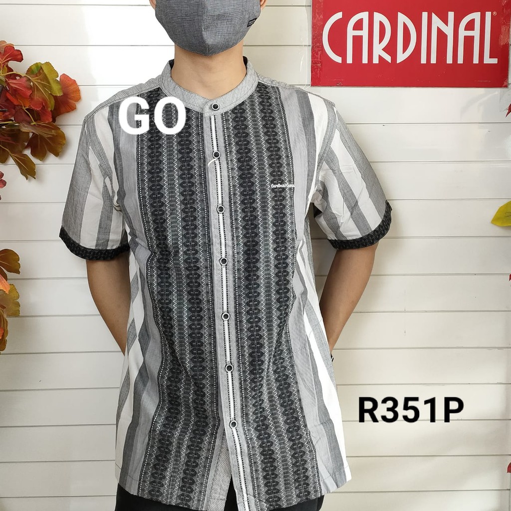 gof M-L CARDINAL KEMEJA KOKO Taqwa Pakaian Pria Original Baju Muslim Salur Lengan Pendek TCP