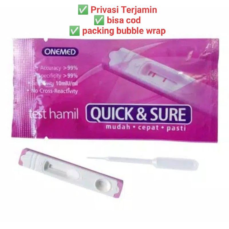 Testpack Quick &amp; Sure onemed -Tes Hamil Quick &amp; Sure onemed casette - test pack Quick &amp; Sure - hcg biru