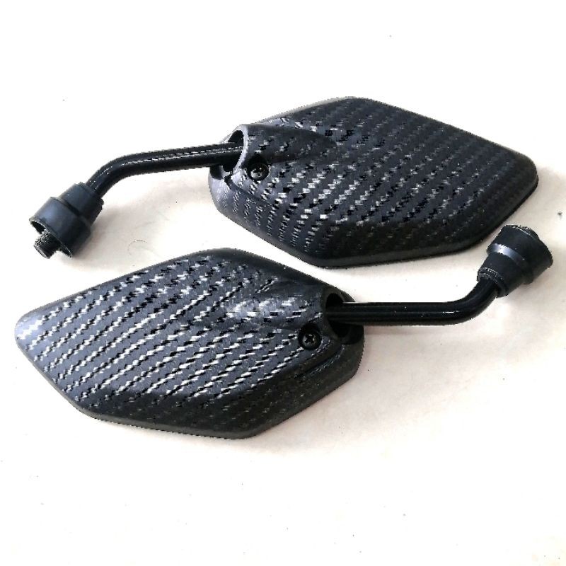 Spion Jupiter Carbon Karbon Doft Tangkai Pendek Kecil Kaca Datar Bening DRAT YAMAHA Satria Mio M3 XR
