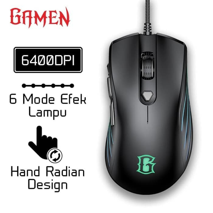 Mouse Gaming LED RGB 6400 DPI Gamen - Mouse Wired Gaming GM1500