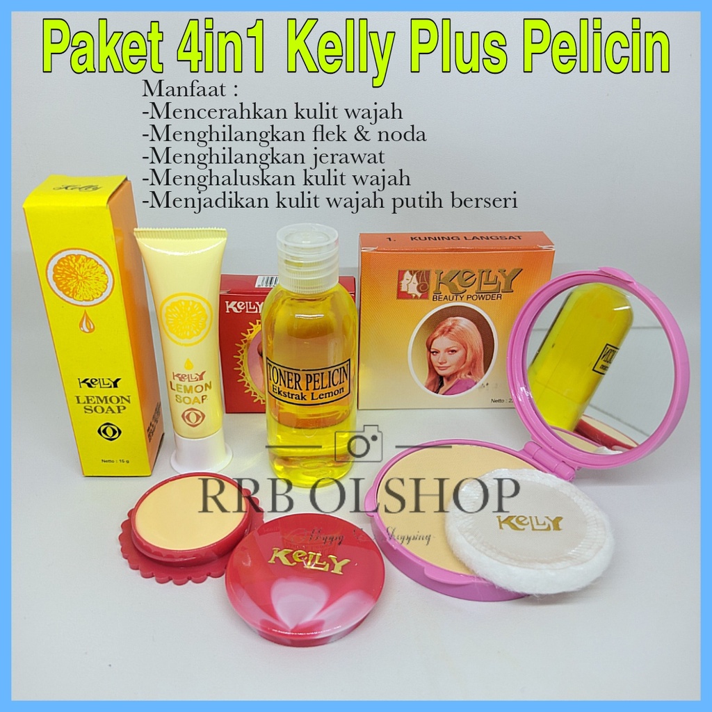 Paket Lengkap Kelly 3in1 Plus Toner Pelicin Exstrak Lemon - Pearl Cream Kelly 5gr + Kelly Lemon Soap