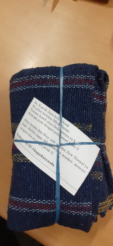 Kain Pel (putih/biru Dongker)