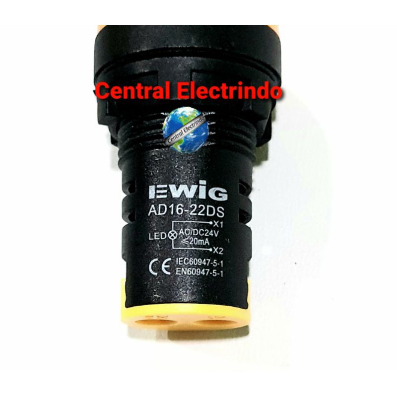 Pilot Lamp LED DC24V AD16 22DS 22mm EWIG Premium.