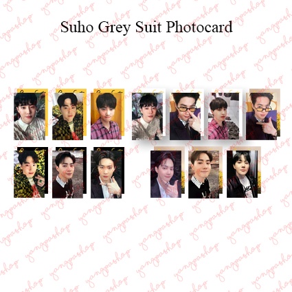 [PO / SET] SUHO GREY SUIT PHOTOCARD FAN MADE UNOFFICIAL YANGPASHOP EXCK SEHUN CHANYEOL BAEKHYUN