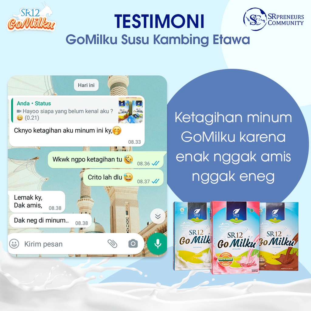 GOMILKU SUSU KAMBING ETAWA PREMIUM SR12 / BOOSTER ASI / MENYEHATKAN LAMBUNG / SUSU KAMBING BPOM