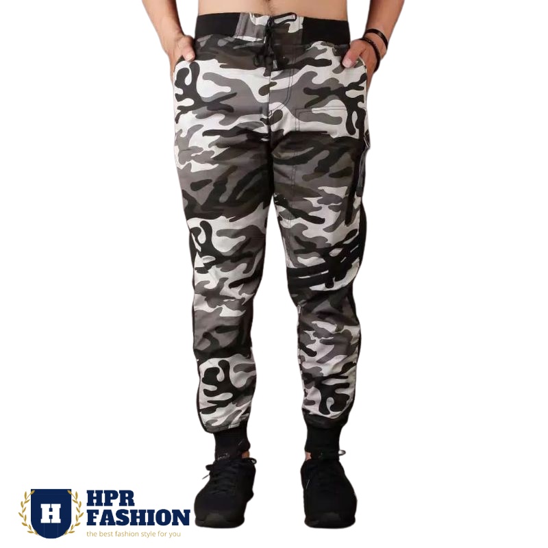 HPR - CELANA PANJANG JOGER PRIA MOTIF LORENG ARMY