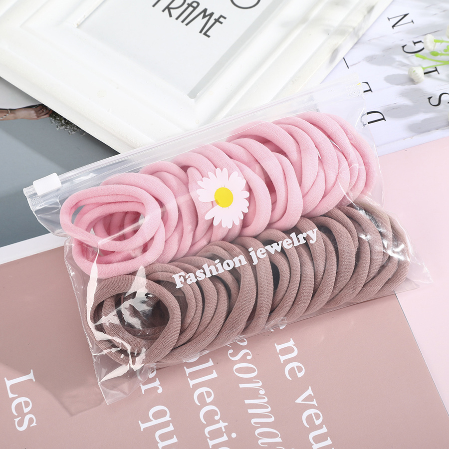 50pcs Korean Solid Color Elastic Hair Tie Fashion Hair Rope Rubber Hair Ring Girl Hair Accessories