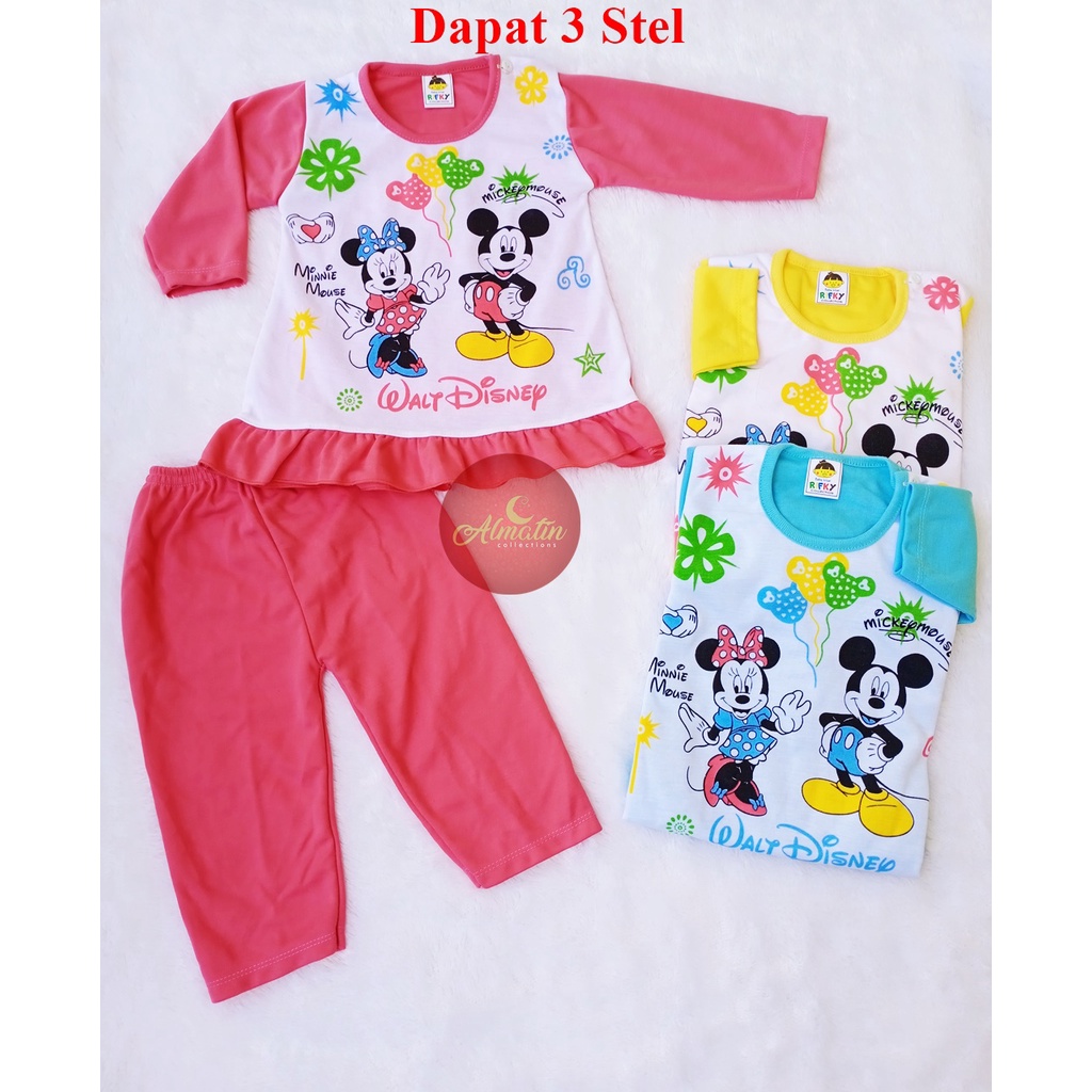 3 Stel Baju tidur anak / Piyama anak / piyama lucu / baju anak / baju balita / piyama balita / baju lucu / baju balita