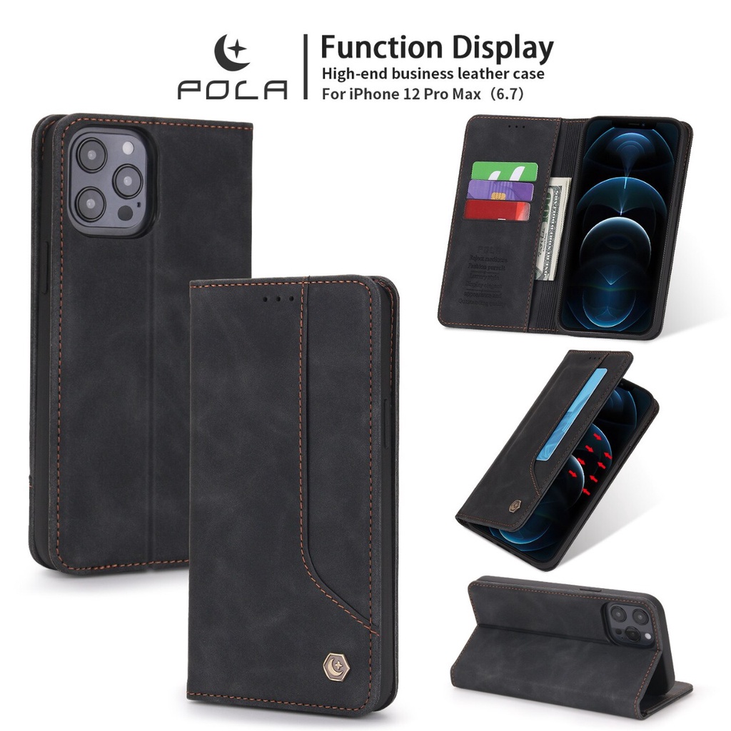 Iphone 12 Pro Max 12Pro Max 12 ProMax Flip Caseme POLA Dompet Kulit Leather Cover Case Kartu Casing
