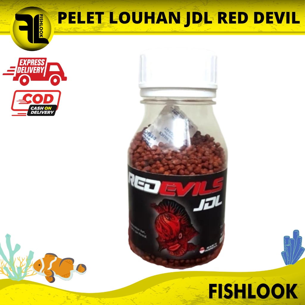 JDL Red Devil 100gr 100 gr Makanan pakan pelet Ikan Louhan Lohan