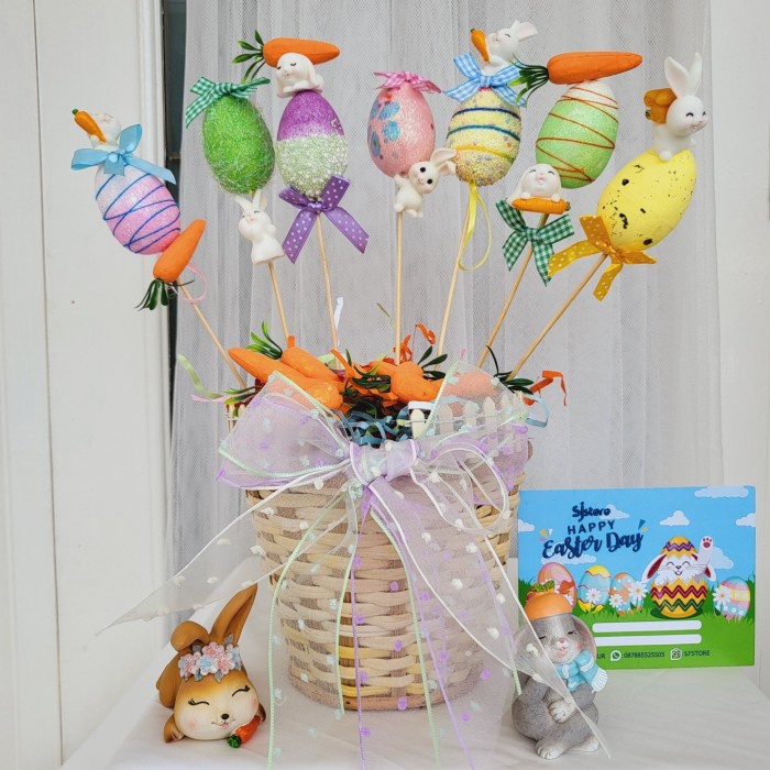 

Paket dekorasi box hampers easter bunny eggs kelinci telur paskah 210 - Per pc....