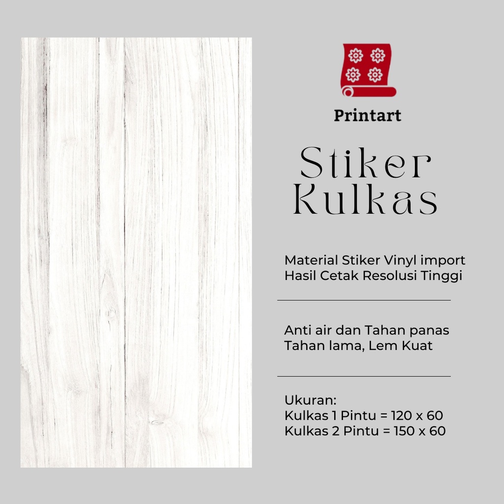 Stiker kulkas 1 pintu dan Stiker Kulkas 2 pintu motif Kayu kode WD-17 - FX