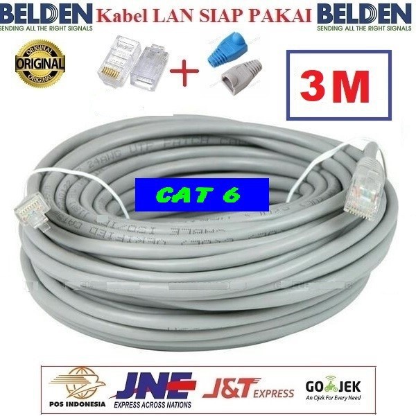 Kabel Lan Belden Cat 6 USA 3 meter Siap Pakai/3M / 3meter UTP