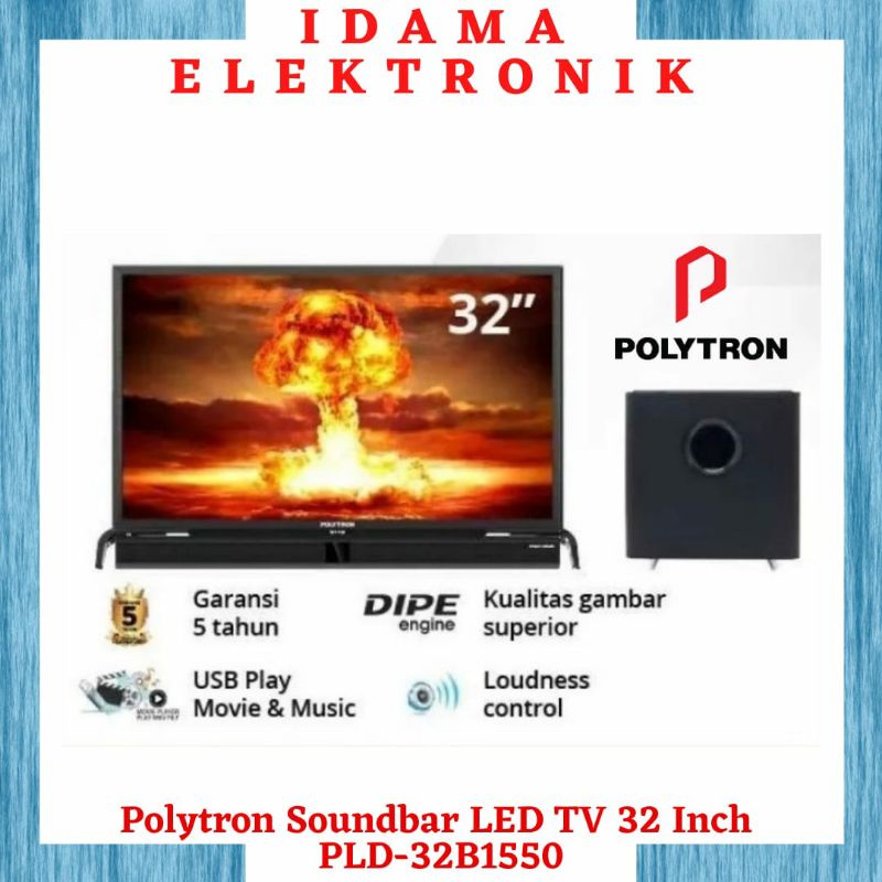 Polytron Cinemax Soundbar LED TV HD 32 inch PLD-32B1550
