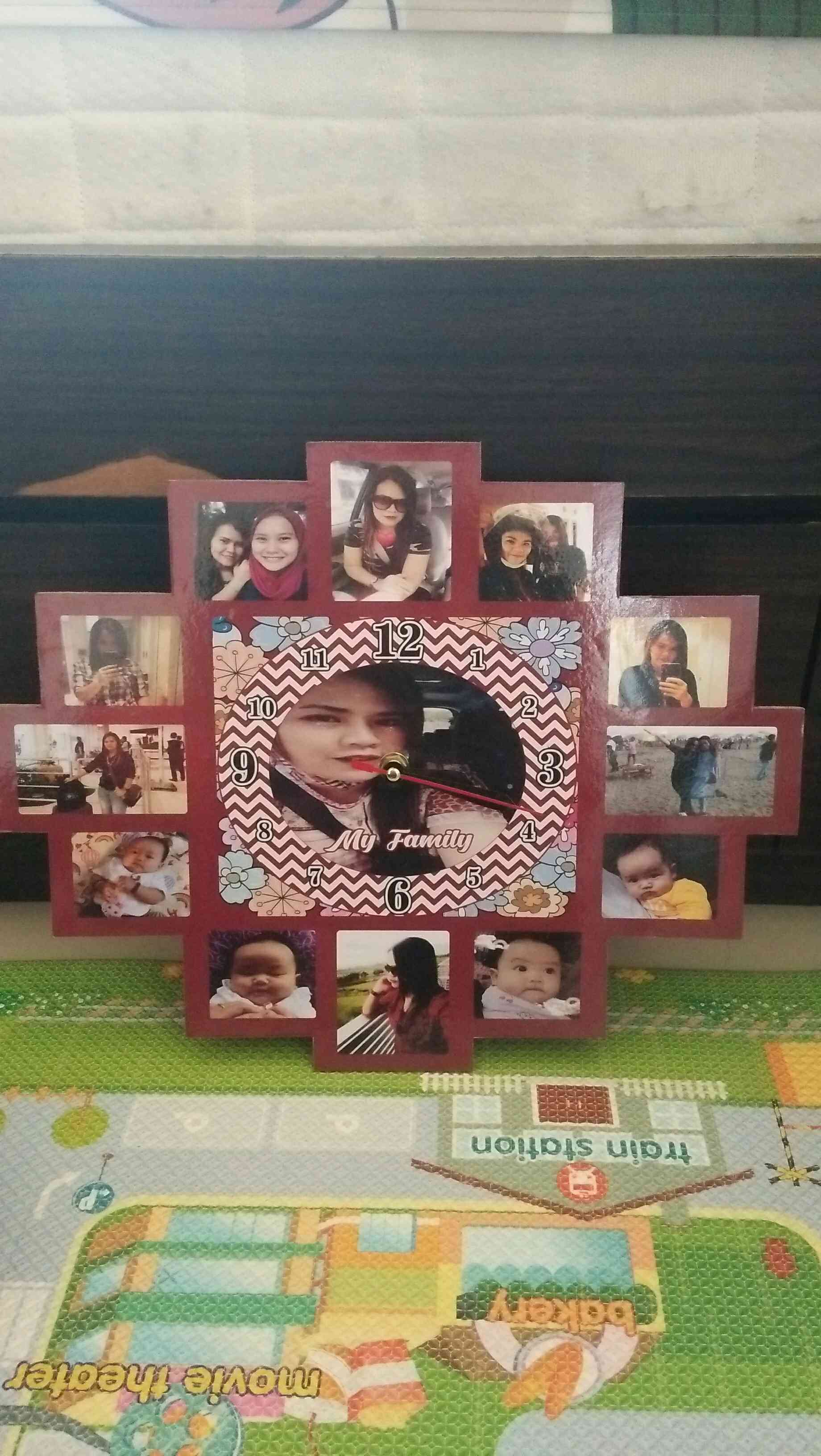 Jam Dinding Pigura Foto Karakter Hadiah Kado Custom Ultah Ulang Tahun Wisuda Wedding Anniversary