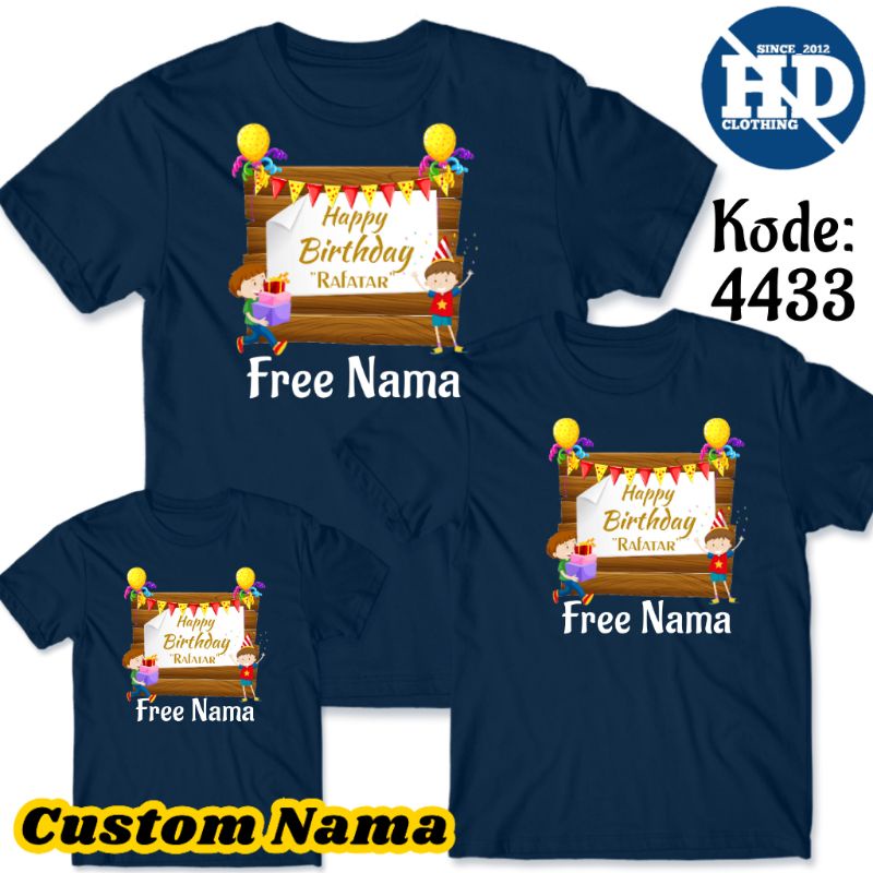 Kaos Ulang Tahun Gratis Nama, Cotton Combad 30s - S,M,L,XL,XXL,XXXL