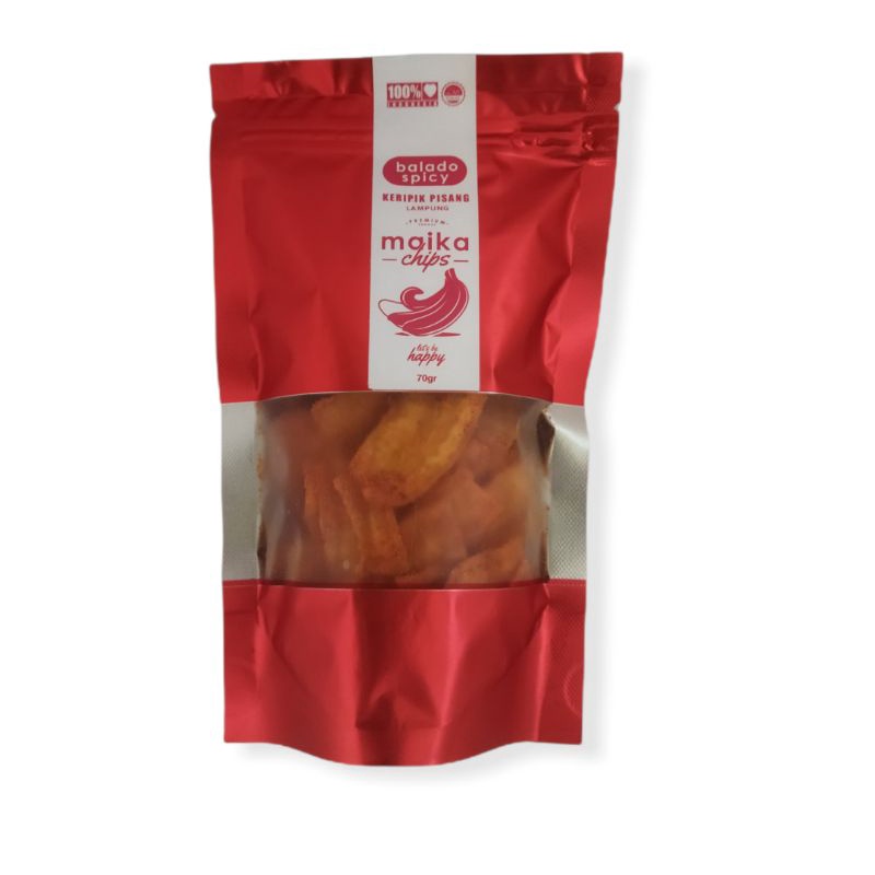 

Maika chips kripik pisang rasa Balado spicy