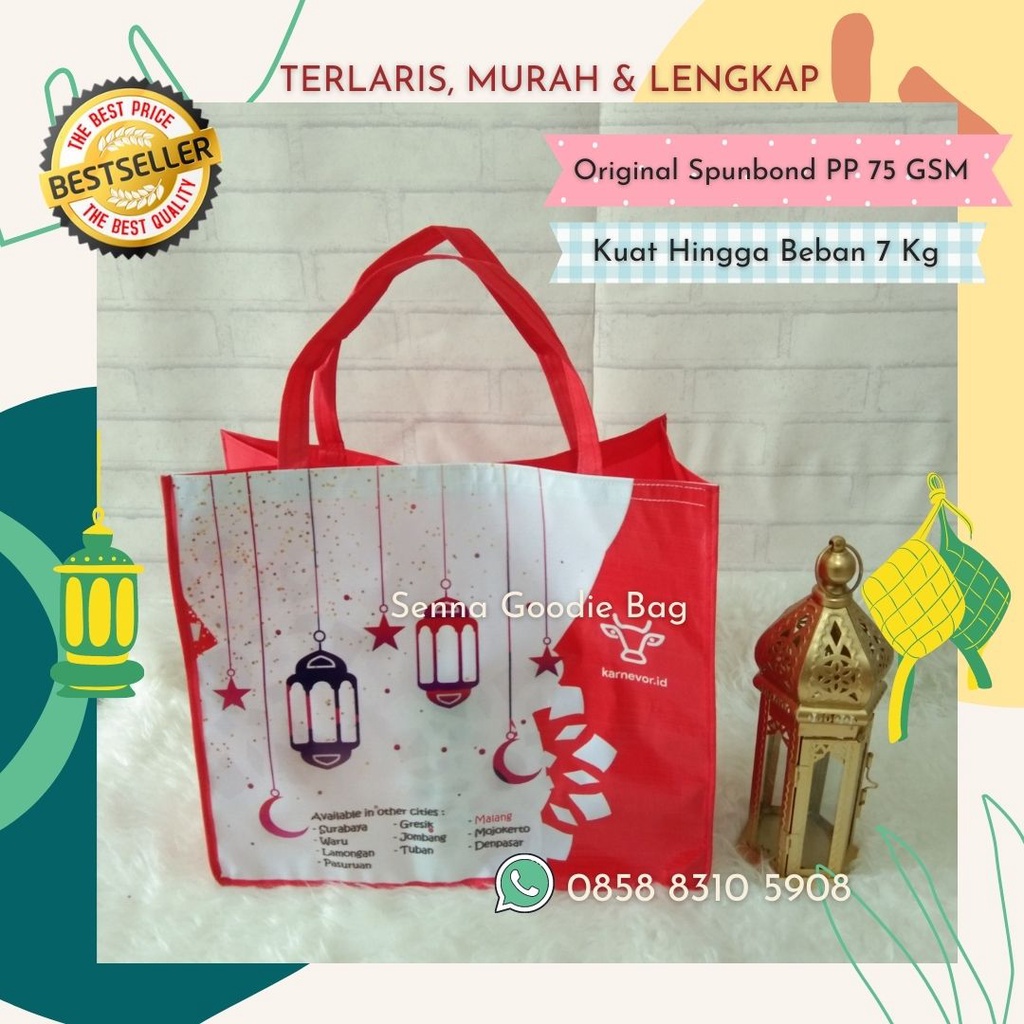 Tas Souvenir Hantaran JUMBO Lebaran  Promosi imlek Haji Umroh Idul Fitri Natal Paskah Ultah JUMBO Custom Tas Souvenir 40*40*20cm Ter Murah