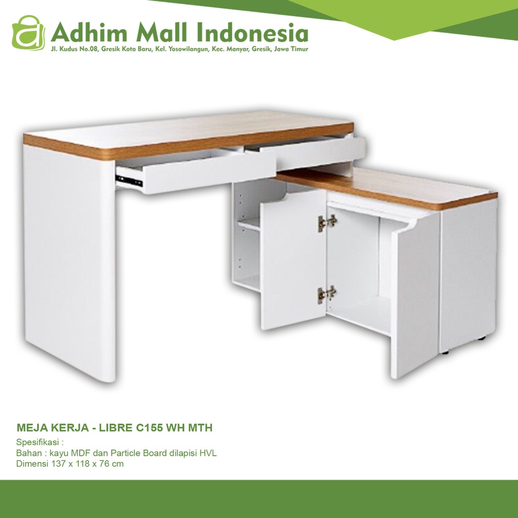 Meja Kerja Libre C 155 WH MTH