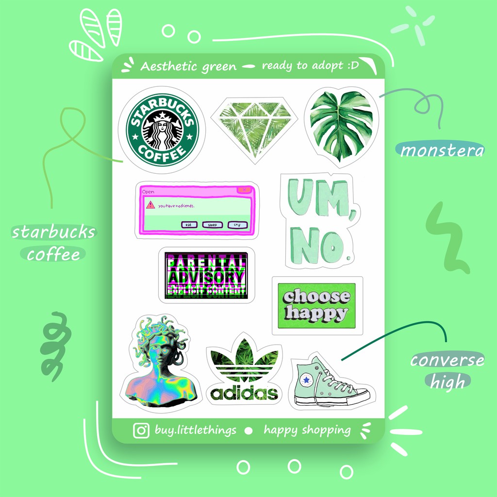 

Stickers / Aesthetic green stickers