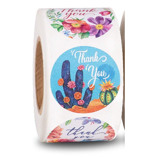 

KUE-PENGHIAS-ALAT- 100PCS KOREA MIX ROSE THANK YOU STICKER LABEL KUE KEMASAN CAKE COOKIE - KOREA