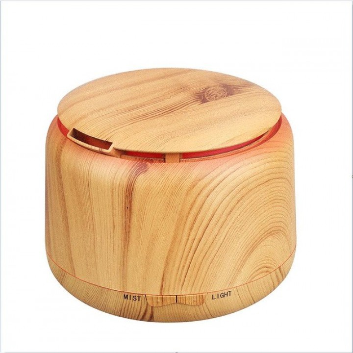 H23 Wooden Humidifier Aroma Diffuser 7 Color LED Light 300ml Brown