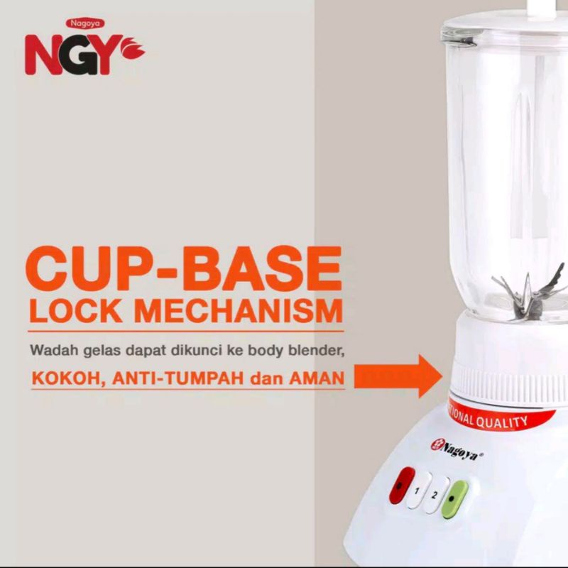 BLENDER NAGOYA KACA / plastik 2in1 - NGYT12GN6 6pisau NGY-T18GN