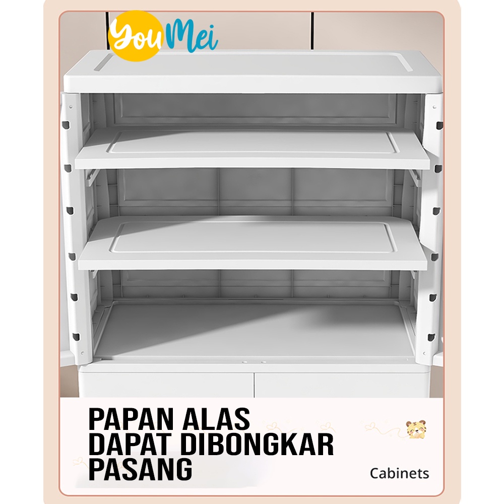 Lemari Penyimpanan Pakaian Plastik Lemari Pakaian Anak / Lemari Pakaian Dewasa / Storage Box Lemari Laci Lipat 2 3 Tingkat - 1231