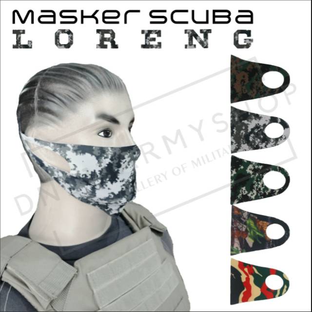 Masker Loreng Digital Marpat,Navyseal,Camo/Perbakin,Kopasus Nkri