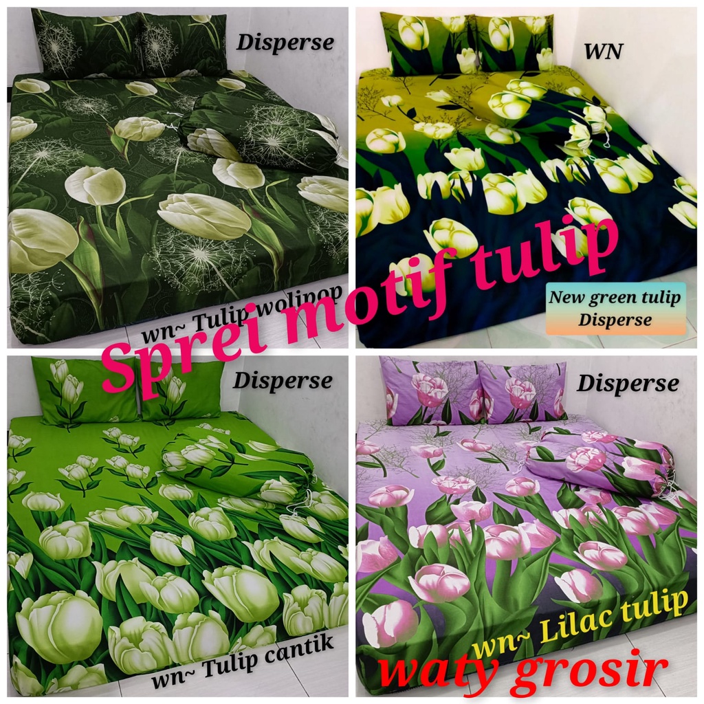 6 MOTIF TULIP waty grosir SARBAN SARGUL SERASI!!! Sprei homemade