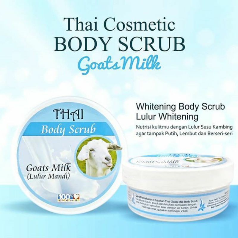 LULUR MANDI SUSU KAMBING THAI BODY SCRUB GOATS MILK SCRUB PENGANGKAT DAKI