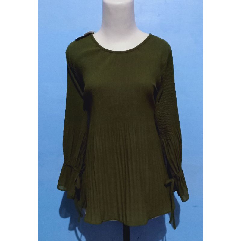 atasan, blouse, plisket