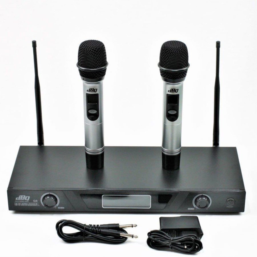 Mic Wireless DBQ Q8 Q 8 Q-8 Original UHF 2 Mic Genggam Garansi Resmi DBQ