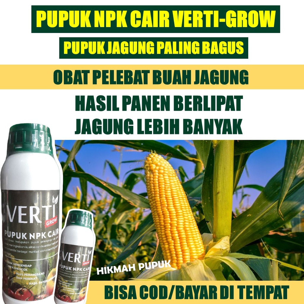 {Paling Terlaris} Pupuk Npk Cair Verti-Grow Obat Organik Pelebat Jagung Biar Cepat Berbuah, Hasil Pa