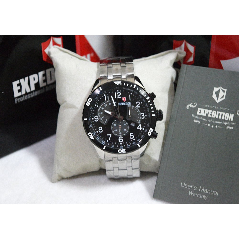 JAM TANGAN | PRIA | EXPEDITION | E6720 | SILVER | BLACK | ANALOG | STAINLESS | ORIGINAL
