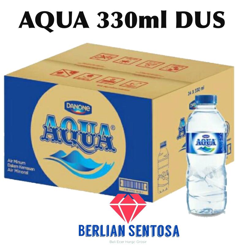 

aqua botol 330ml air minum mineral aqua 330ml DUS