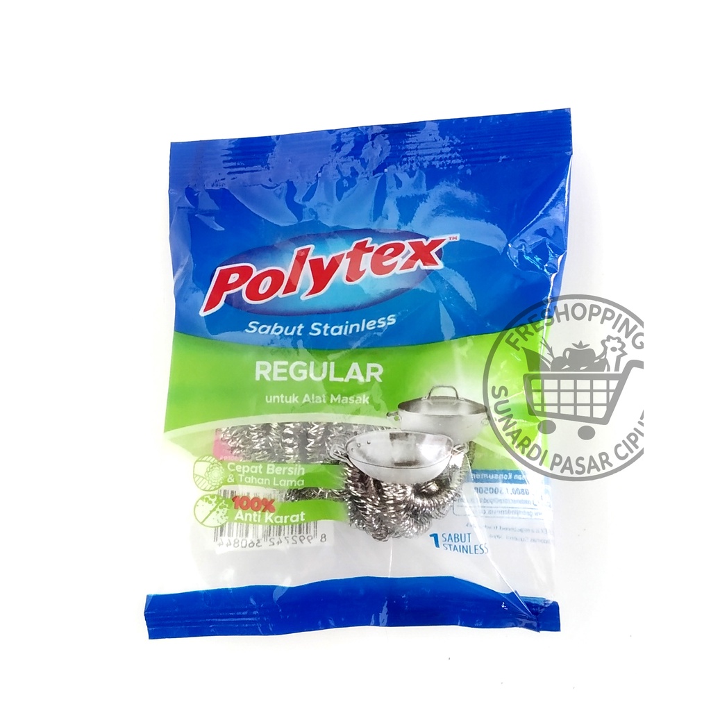 Sabut stainless &amp; spon cuci piring Polytex /bungkus