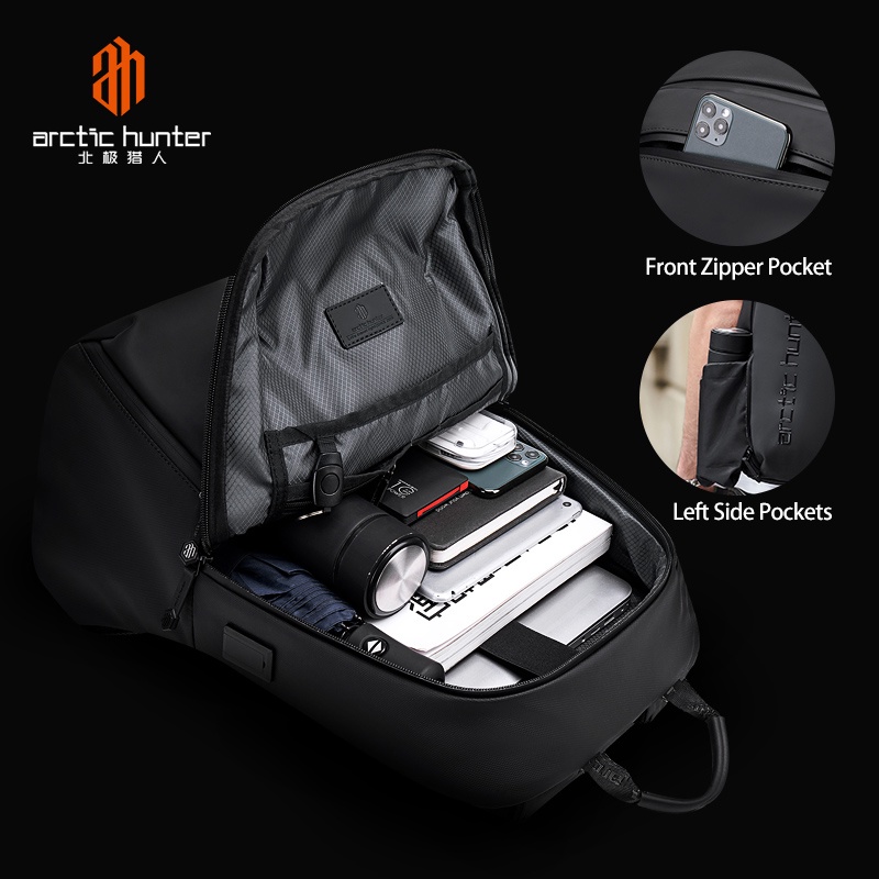 B00423 Tas Arctic Hunter Pria Ransel Laptop Bag 15.6 Waterproof USB