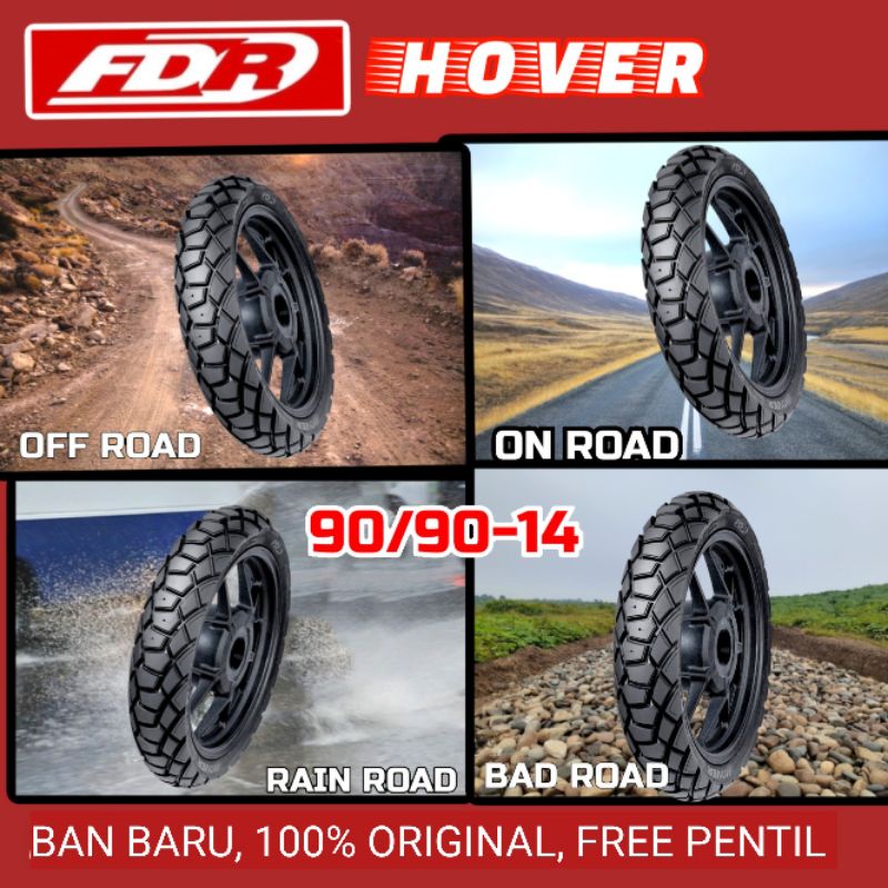 BAN TUBLES MATIC FDR ULTIMATE HOVER 90/90 RING 14 GRATIS PENTIL, BARANG ASLI (100% ORIGINAL)