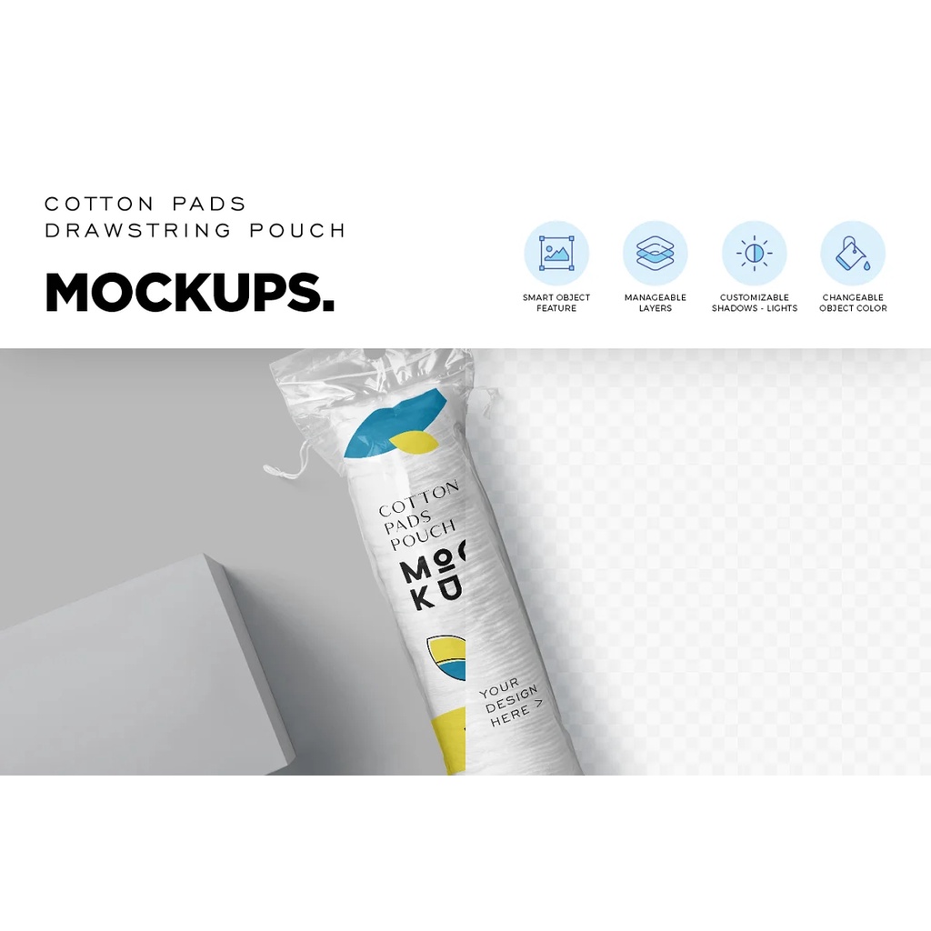 Round Cotton Pad Pack Mockups