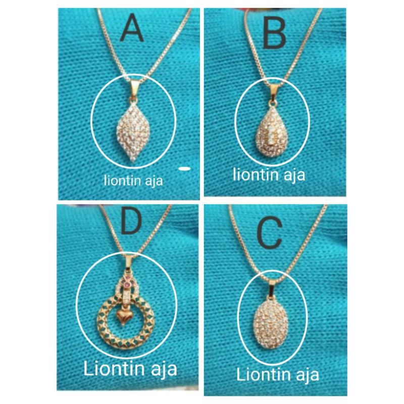 SK95. Liontin xuping Kalung lapis emas dgn mata zircon