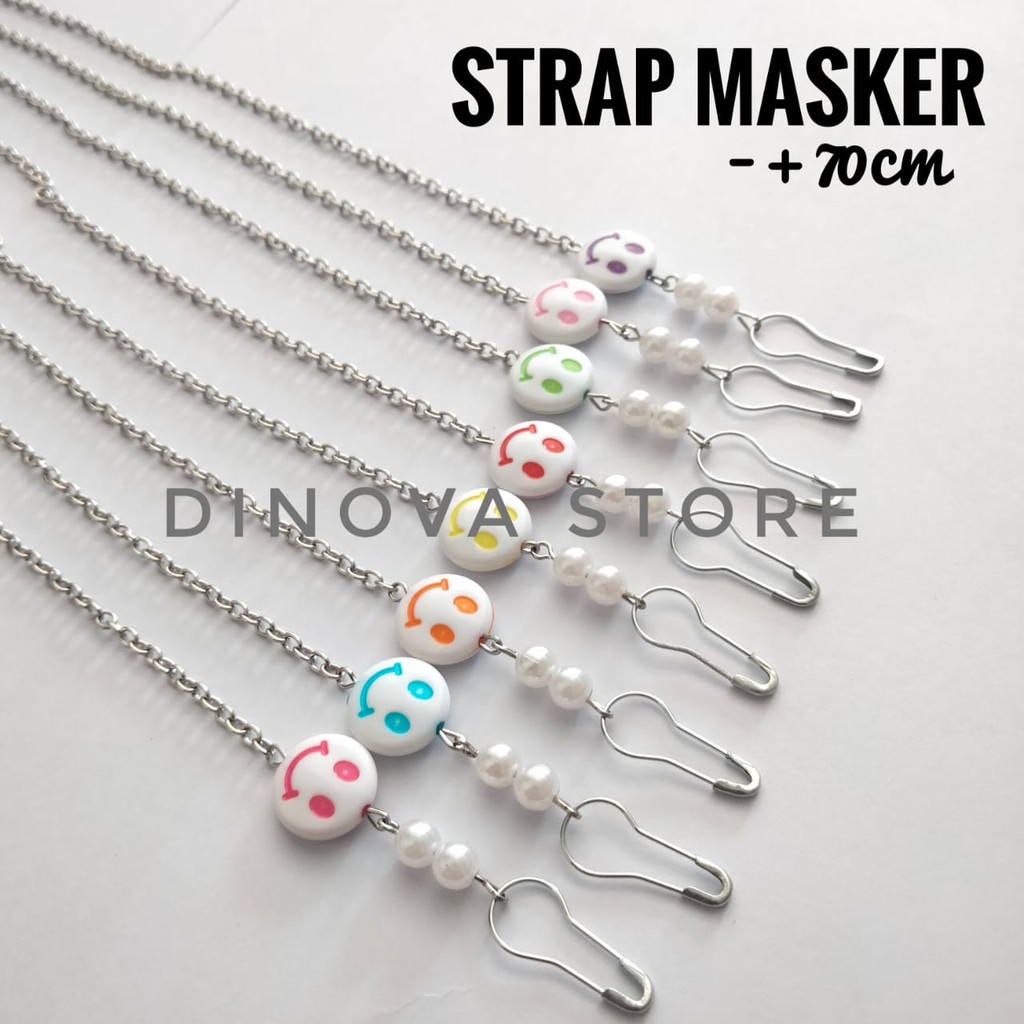 strap masker SMILE mutiara/strap masker anak/kalung masker/tali masker/pengait masker